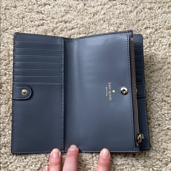 kate spade leather wallet gray/taupe - Picture 2 of 4